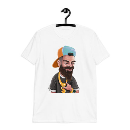 Music Caricature Drawing on T-shirt Print