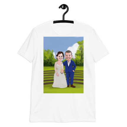 Anniversary Caricature Drawing on T-shirt Print