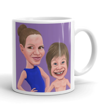 Baby Caricature Drawing on Mug Print