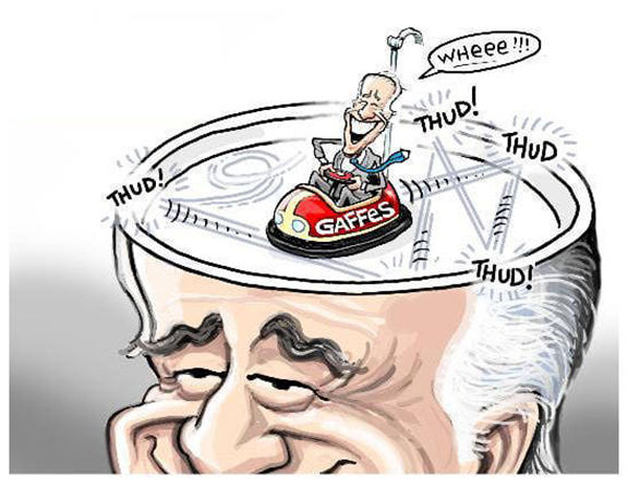 Caricature Drawing of the Biden's Mind