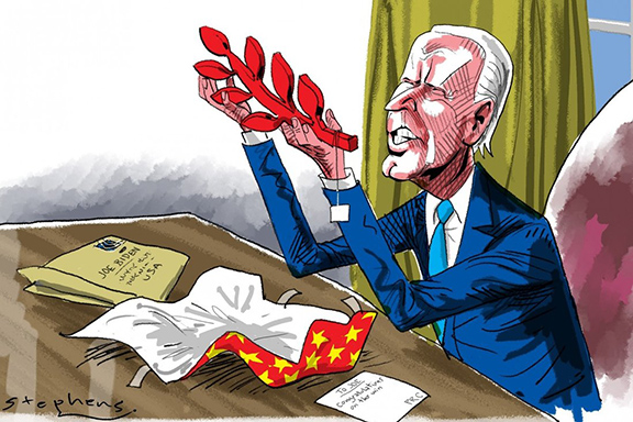 Drawing that Represent Relations of Biden and China