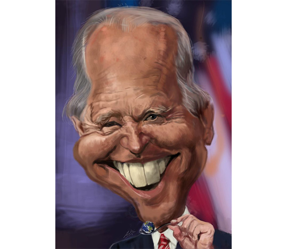 Drawing of the Biden Eating Earth