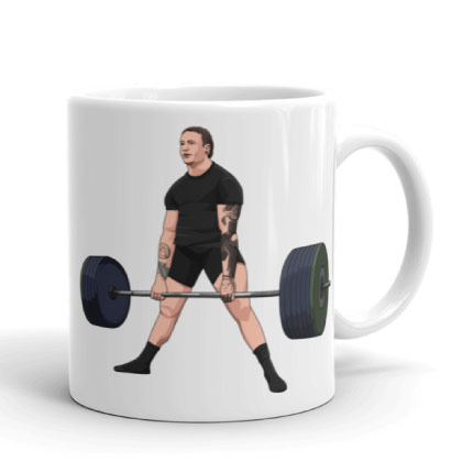 Bodybuilder Caricature on Mug Print
