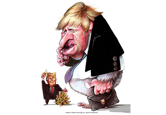 Drawing of the Donald Trump Giving Bananas to the Boris Johnson - Ernesto Priego