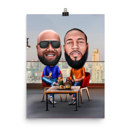 Caricature on Puzzle Print