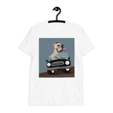 Car Caricature on T-shirt Print