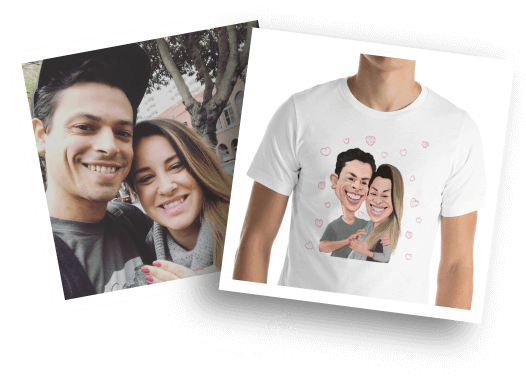 Before/After Caricature T-shirt