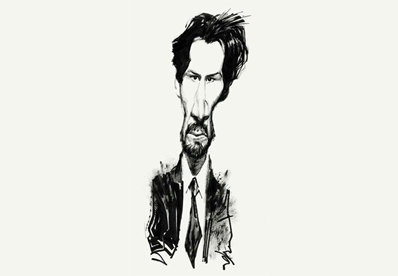 Caricature Drawing of the Hoolywood Actor Keanu Reeves