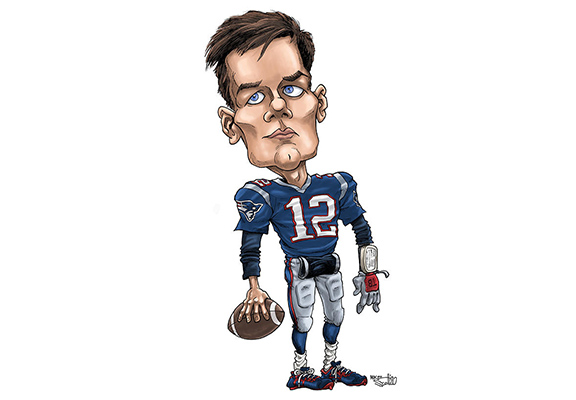 Funny Portrait of the American Football Quarterback Tom Brady