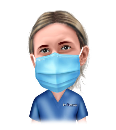 Head and Shoulders Drawing of Nurse with mask