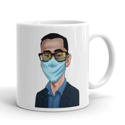 Doctor Caricature on Mug Print