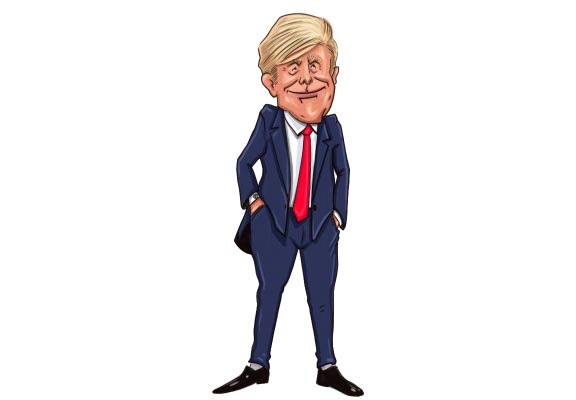 Portrait of the Trump Posing With His Hands in the Pocket