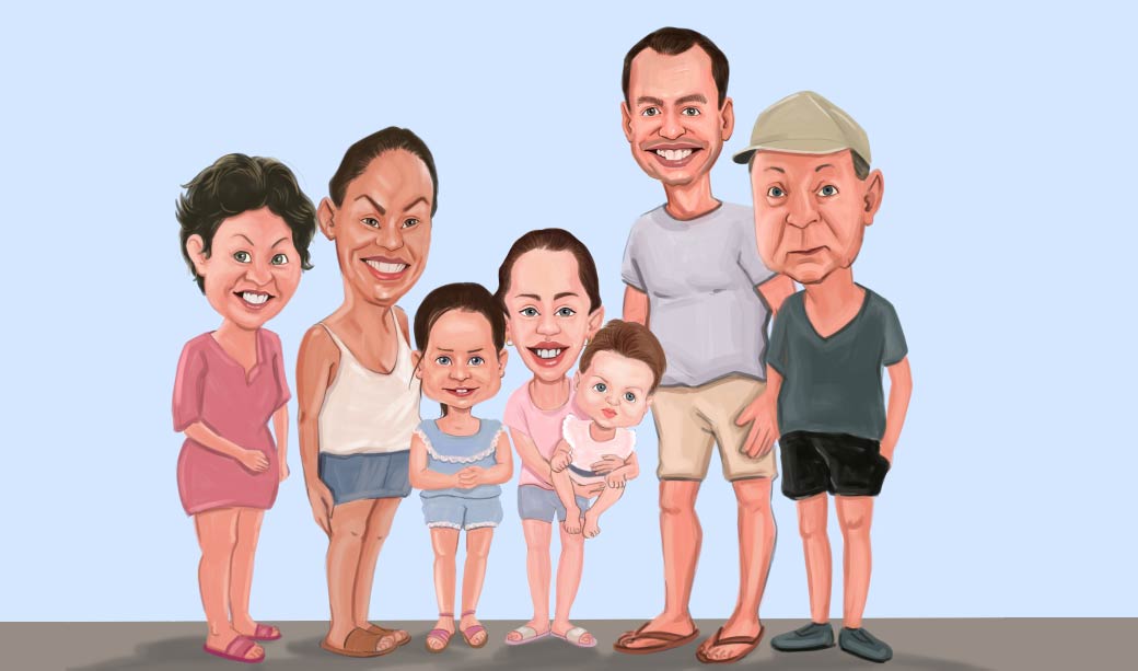 Order Family Caricature Portrait - 100% Personalized Art