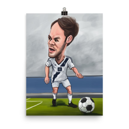 Football Caricature on Puzzle Print