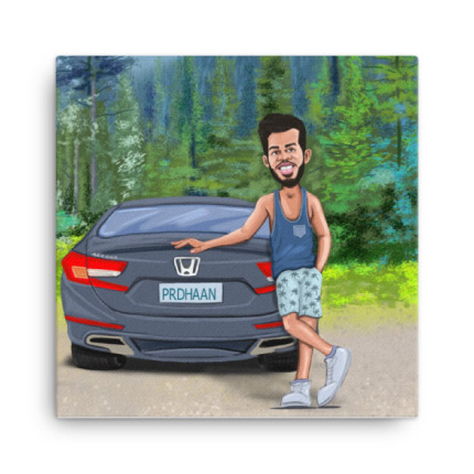 Funny Caricature on Canvas Print
