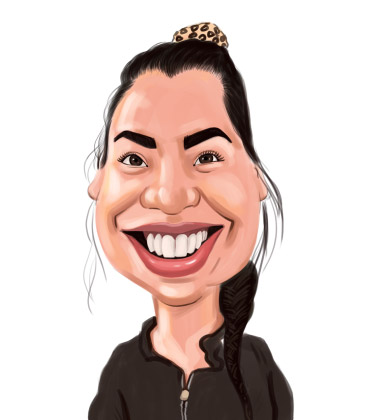 Caricature Portrait of a Girl with huge smile
