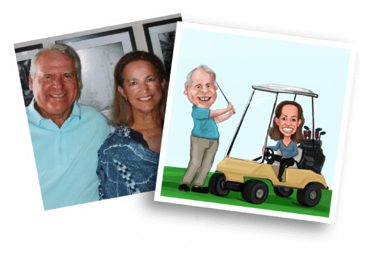 Before/After Golf Caricature