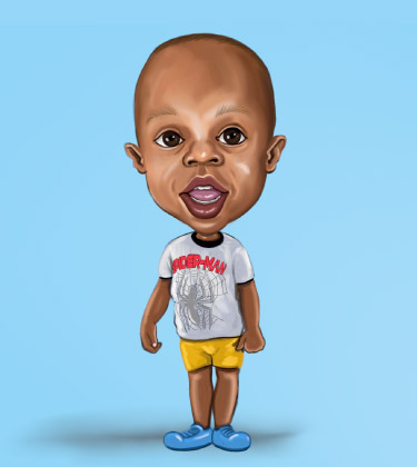 Cute realisti portrait of a black kid looking forward