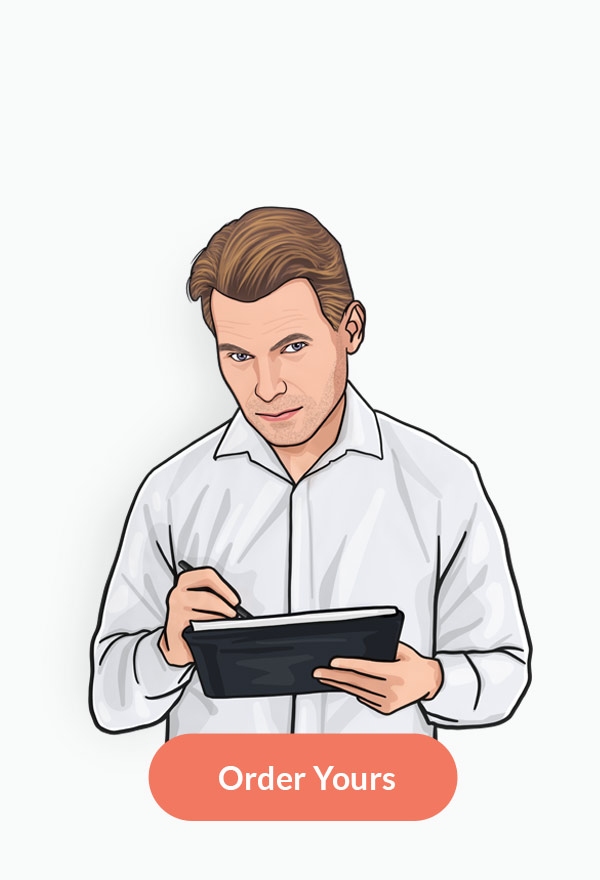 Cartoon Caricature Drawing of a Caricaturist