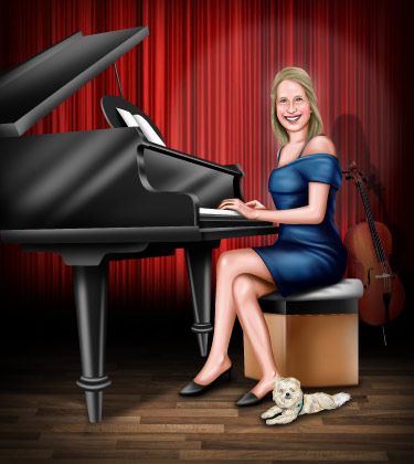 Piano artist during her performance portrait