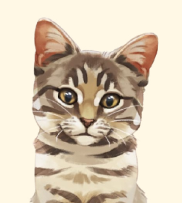 Realistic Artwork of a little cat