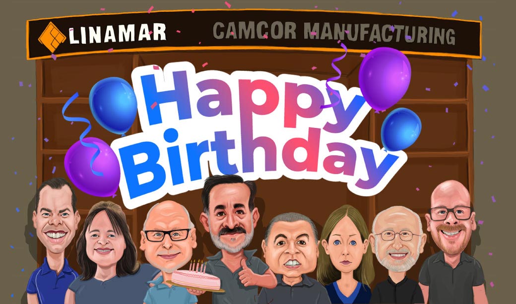 Happy Birthday Corporate Caricature Gift Printed on Poster representing 8 employees