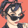 Cartoonized Image of Girl with Sunglasses