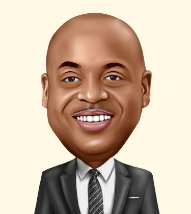 Realistic Caricature Portrait of a Black Guy in Suit