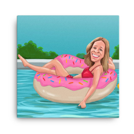 Sexy Caricature on Canvas Print