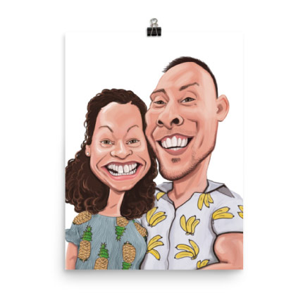 Sexy Caricature Drawing on Puzzle Print