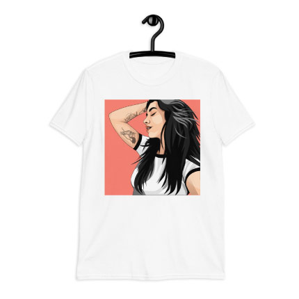 Sexy Caricature Drawing on T-shirt Print