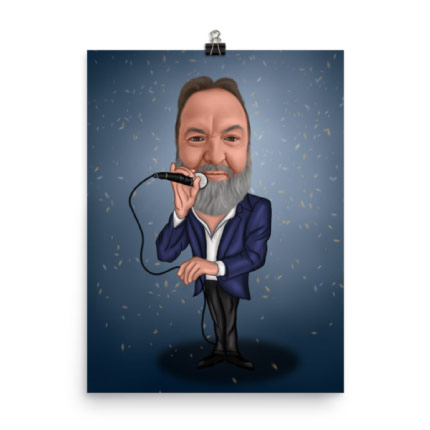 Singer Caricature on Poster Print