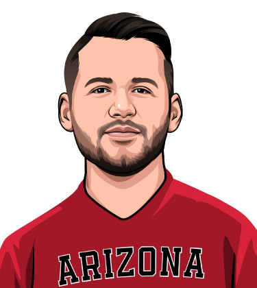 Head and Shoulders Cartoon Photo of an Arizona state student sportsman