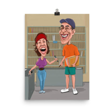 Student Caricature on Poster Print