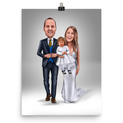 Wedding Caricature on Poster Print